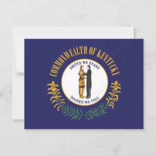Kentucky-Flagge Vereint stehen wir Frontiersman Postkarte