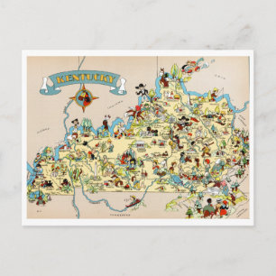 Kentucky Funny Map Postkarte
