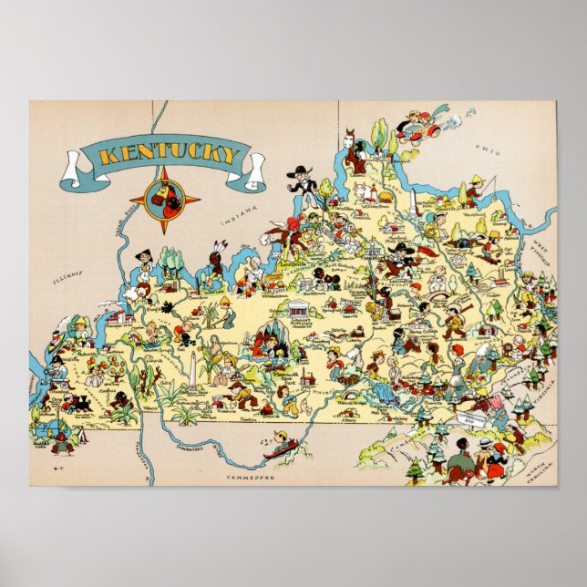 Kentucky Funny Vintage Karte Poster (Vorne)