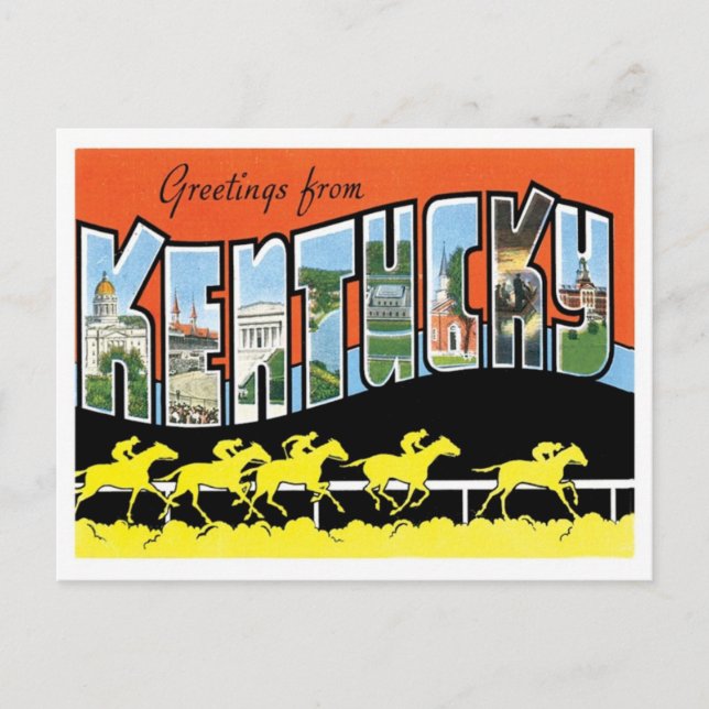 Kentucky Greetings von US-Staaten Postkarte (Vorderseite)