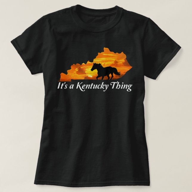 Kentucky Horse Farm Sunrise Derby T-Shirt (Design vorne)