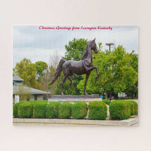 Kentucky Horse Park Lexington.Christmas Grüße Puzzle (Horizontal)