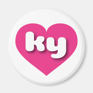 Kentucky Hot Pink heart - I Liebe ky Magnet