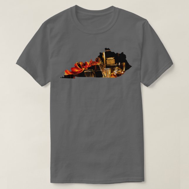 Kentucky I Bourbon Trail Barrel Gift Staat Karte T-Shirt (Design vorne)
