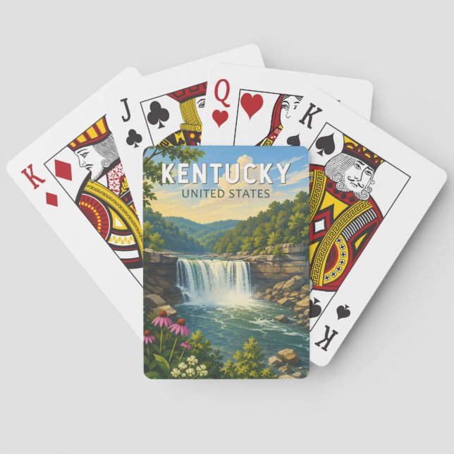 Kentucky Illustrations Reise Kunst Vintage Spielkarten (Rückseite)