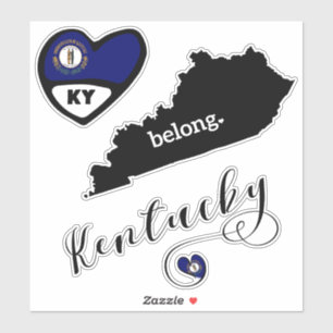 Kentucky Liebe, 3 Designs, Sticker Die schneiden