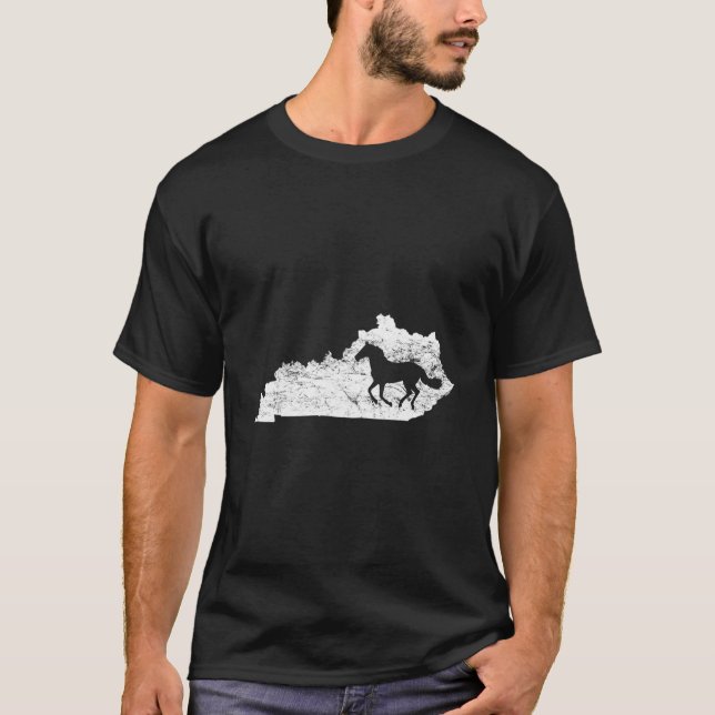 Kentucky Map Horse Kentucky Thoroughbred T-Shirt (Vorderseite)