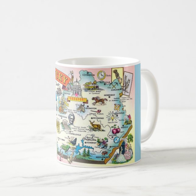 Kentucky Map Tasse (VorderseiteRechts)