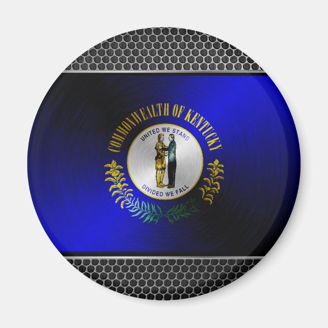 Kentucky-Metallflagge Magnet (Vorne)