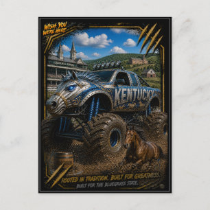 Kentucky Monster Truck Gelände Kunst Postkarte