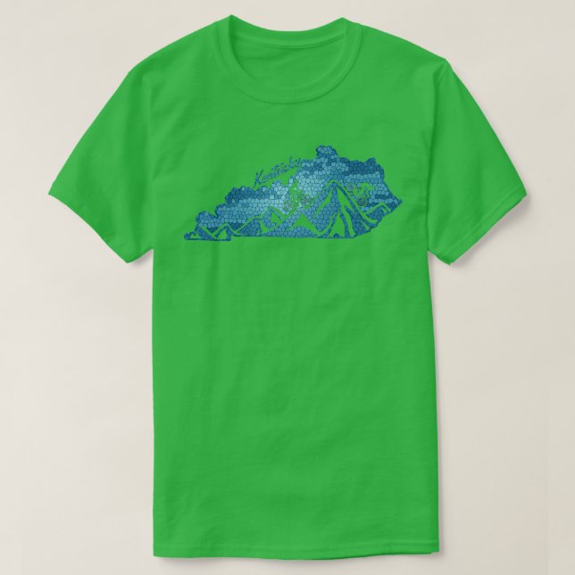 Kentucky Mountain Biking Blues Staat Kontur Bike T-Shirt (Design vorne)