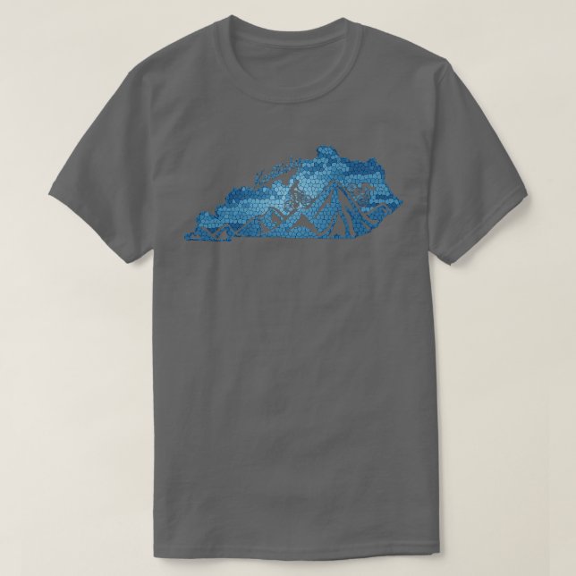 Kentucky Mountain Biking Blues Staat Kontur Bike T-Shirt (Design vorne)