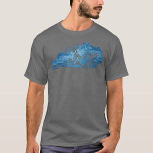 Kentucky Mountain Biking Blues Staat Kontur Bike T-Shirt
