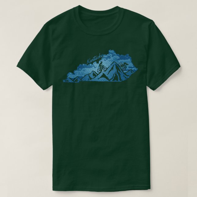Kentucky Mountain Biking Blues Staat Kontur Bike T-Shirt (Design vorne)