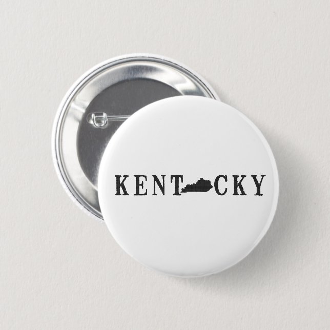 Kentucky Name mit Staat-geformter Letter Button (Vorne & Hinten)
