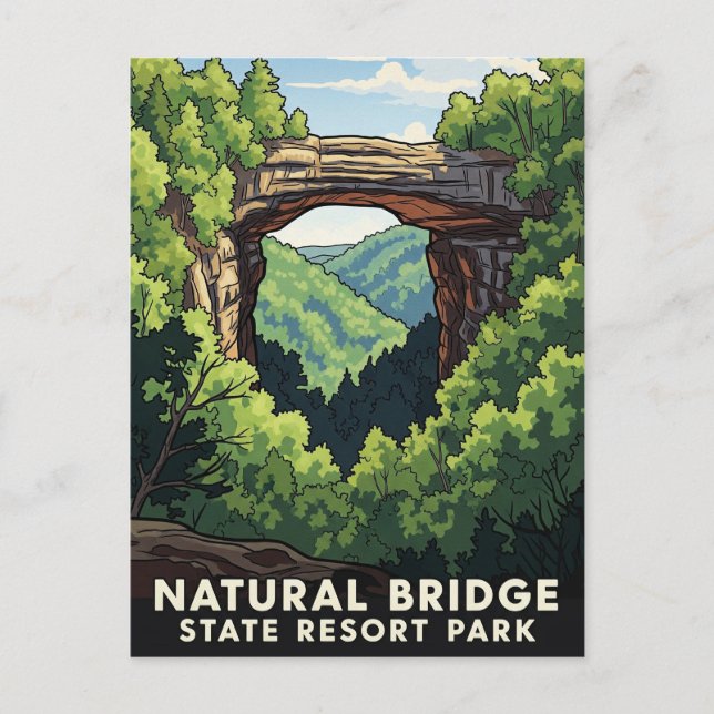 Kentucky Natural Bridge Staat Resort Park Travel Postkarte (Vorderseite)