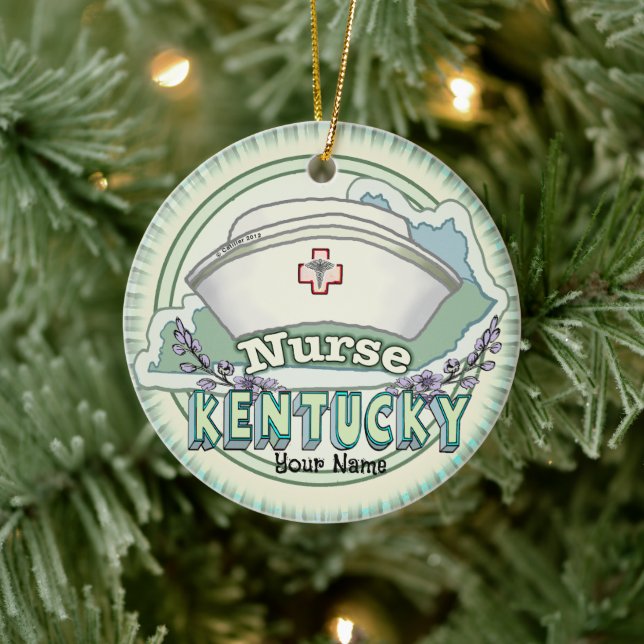 Kentucky Nurse Keramik Ornament (Baum)