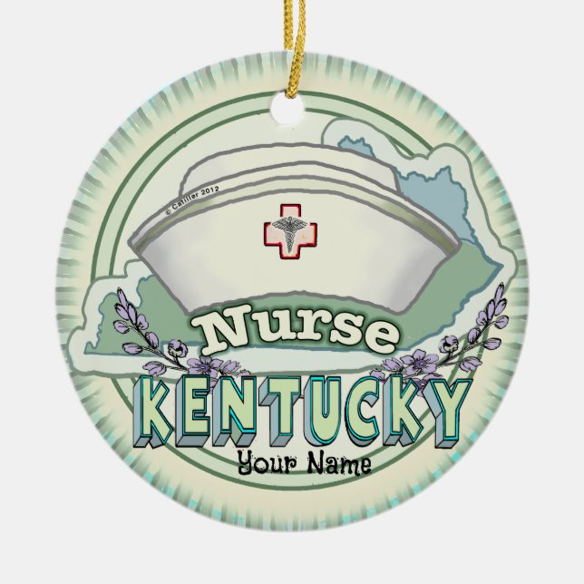 Kentucky Nurse Keramik Ornament (Vorne)