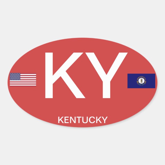 Kentucky* Oval-Aufkleber im Euro-Stil Ovaler Aufkleber (Vorderseite)