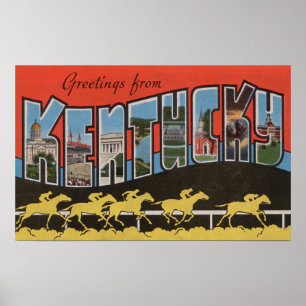 Kentucky (Pferderennbahn) - Große Buchstabenszene Poster