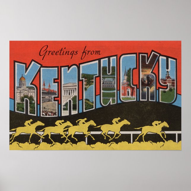 Kentucky (Pferderennbahn) - Große Buchstabenszene Poster (Vorne)