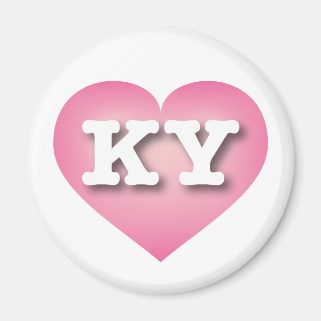 Kentucky Pink Fade Heart - I Liebe KY Magnet (Vorne)