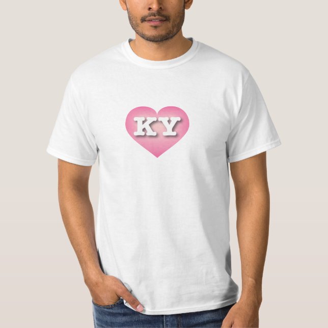 Kentucky Pink Fade Heart - I Liebe KY T-Shirt (Vorderseite)