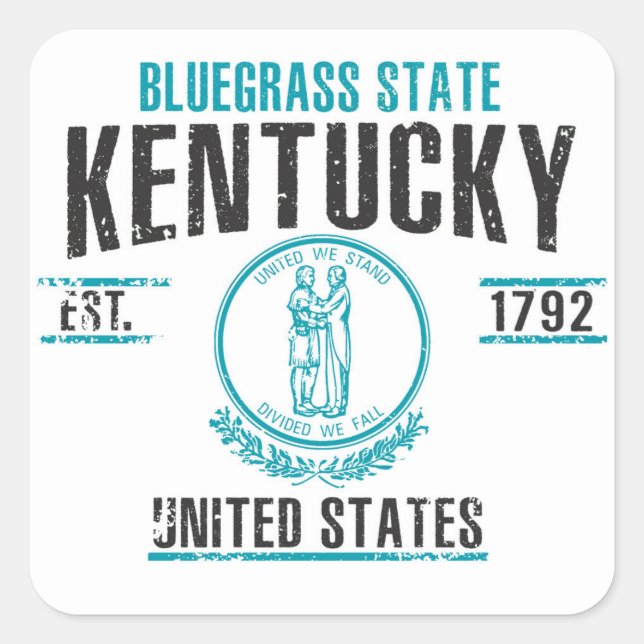 Kentucky Quadratischer Aufkleber (Vorderseite)