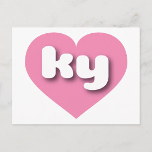Kentucky rosa Herz - I Liebe Postkarte