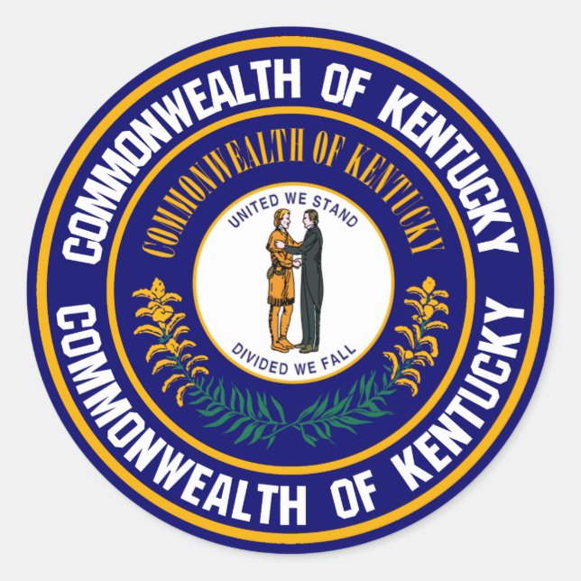 Kentucky Round Emblem Runder Aufkleber (Vorderseite)