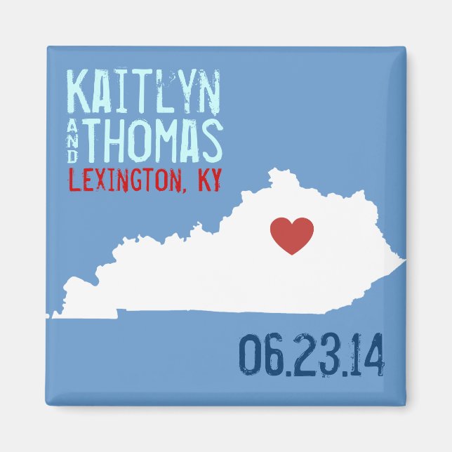 Kentucky Save the Date - Individuell gestaltete St Magnet (Vorne)