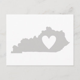 Kentucky Shaped Gray Kentuckian Heart Liebe Adore Postkarte