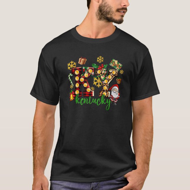 Kentucky Staat Buffalo Kariert Weihnachten Weihnac T-Shirt (Vorderseite)