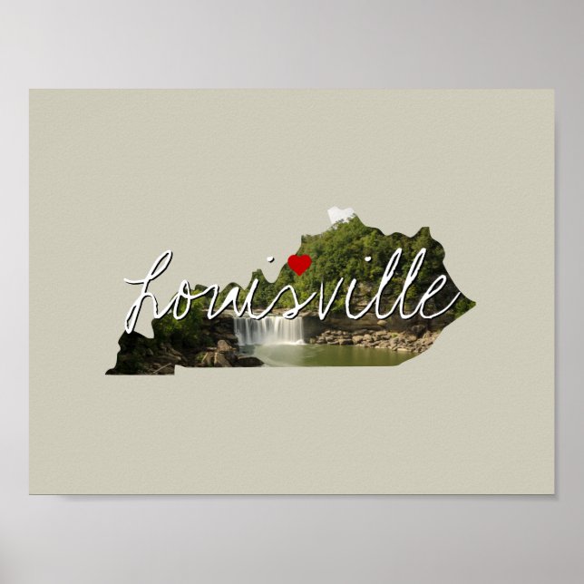 Kentucky Staat Foto Einfügen und Ortsname Poster (Vorne)