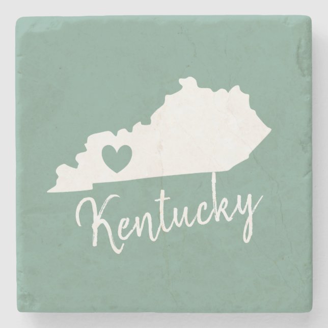 Kentucky Staat Map Liebe Zuhause Steinuntersetzer (Vorderseite)