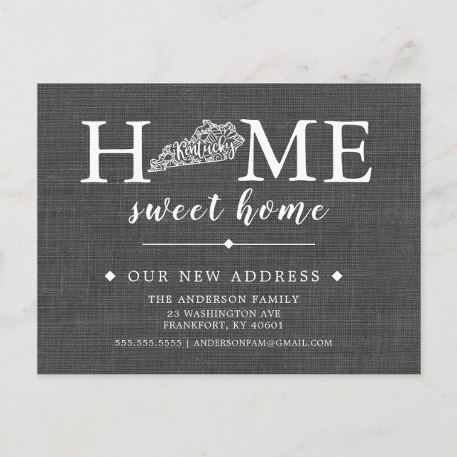 KENTUCKY Staat Moving Announcement Post Card Ankündigungspostkarte (Vorderseite)