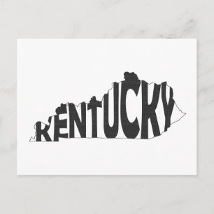Kentucky Staat Name Word Art Black Postkarte