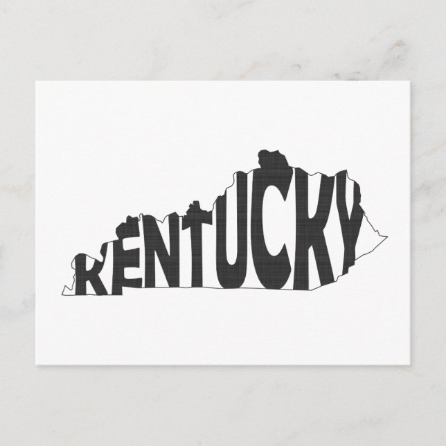 Kentucky Staat Name Word Art Black Postkarte (Vorderseite)