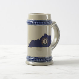 Kentucky-Staats-Flagge und Karte Bierglas