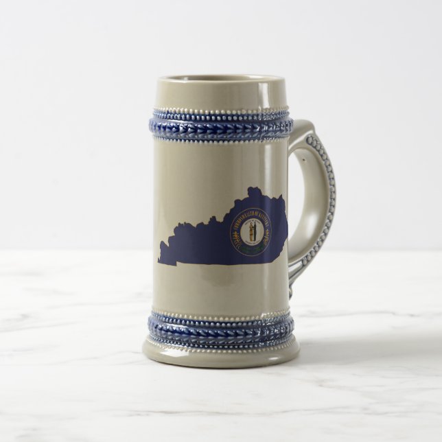 Kentucky-Staats-Flagge und Karte Bierglas (VorderseiteRechts)