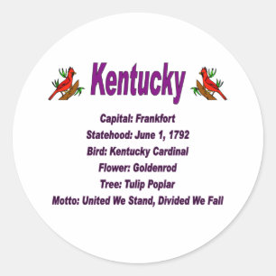 Kentucky-Staats-Info-Aufkleber Runder Aufkleber