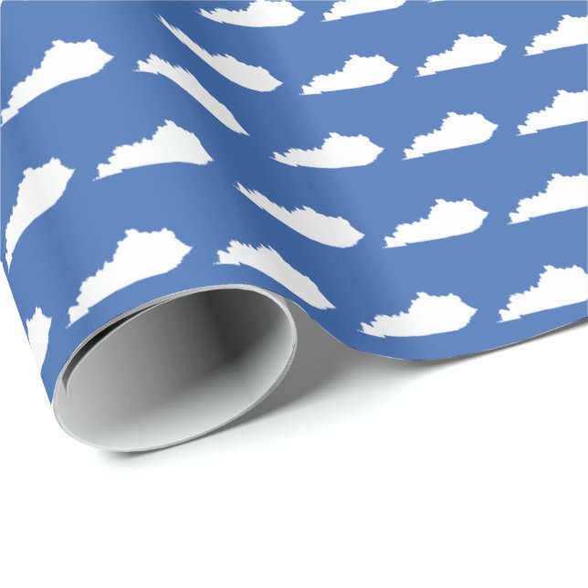 Kentucky-Staats-Muster auf Blau Geschenkpapier (Rolleneckpunkt)