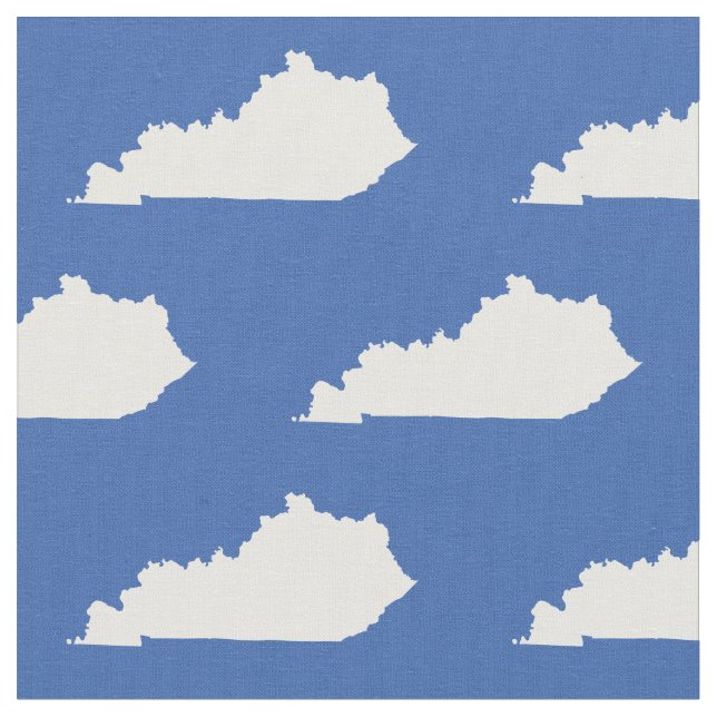 Kentucky-Staats-Muster-Weiß auf Blau Stoff (Nahaufnahme)
