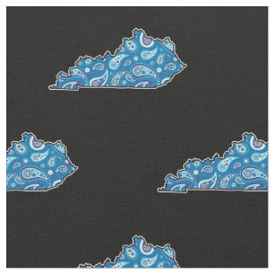 Kentucky-Staats-Silhouette-Blau Paisley Stoff