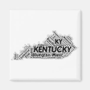 Kentucky-Staats-Wort-Wolke Magnet