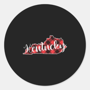 Kentucky Staatskarte Büffel Karo Weihnachten Ky Ke Runder Aufkleber