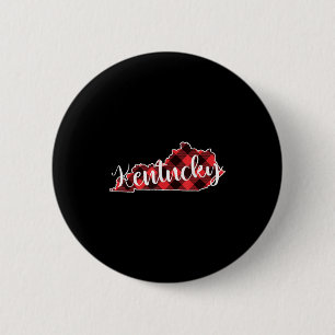 Kentucky Staatskarte Büffelkariert Weihnachten Ky  Button