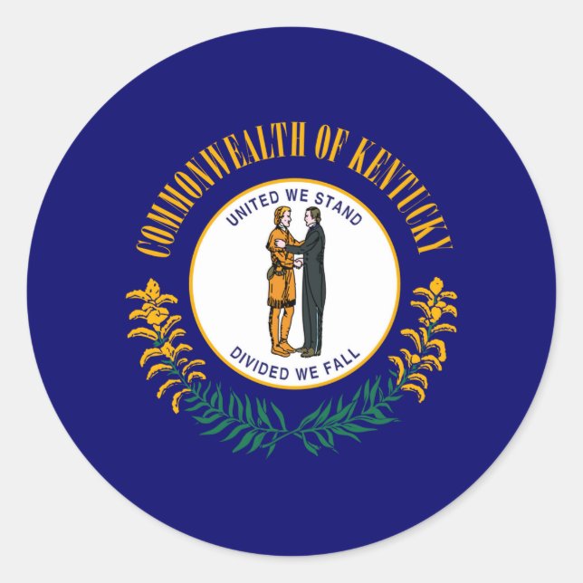 Kentucky State Flag Design Runder Aufkleber (Vorderseite)