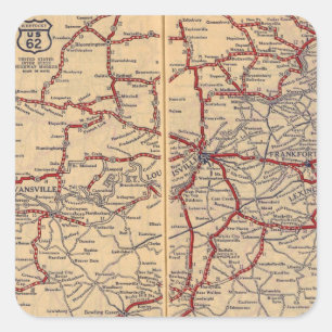 Kentucky, Tennessee 3 Quadratischer Aufkleber