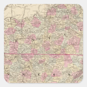 Kentucky, Tennessee Quadratischer Aufkleber